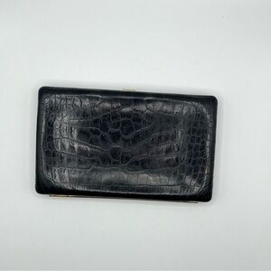 Abas Vintage Black Crocodile Clutch
